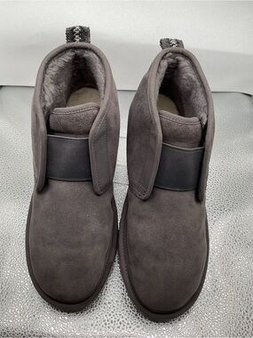 Ugg Neumel Flex Pull On Boots Gray Suede Plush Sherling 1106995 Men's Size 11